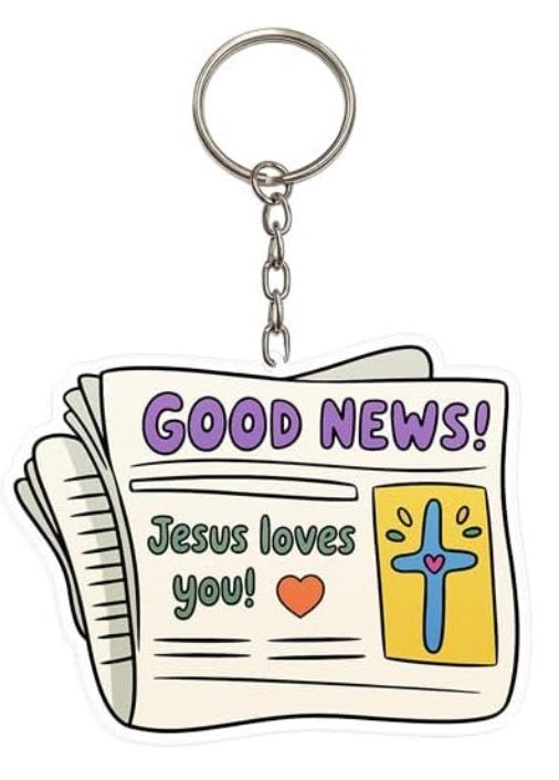 Llavero "Good News! Jesus loves you"